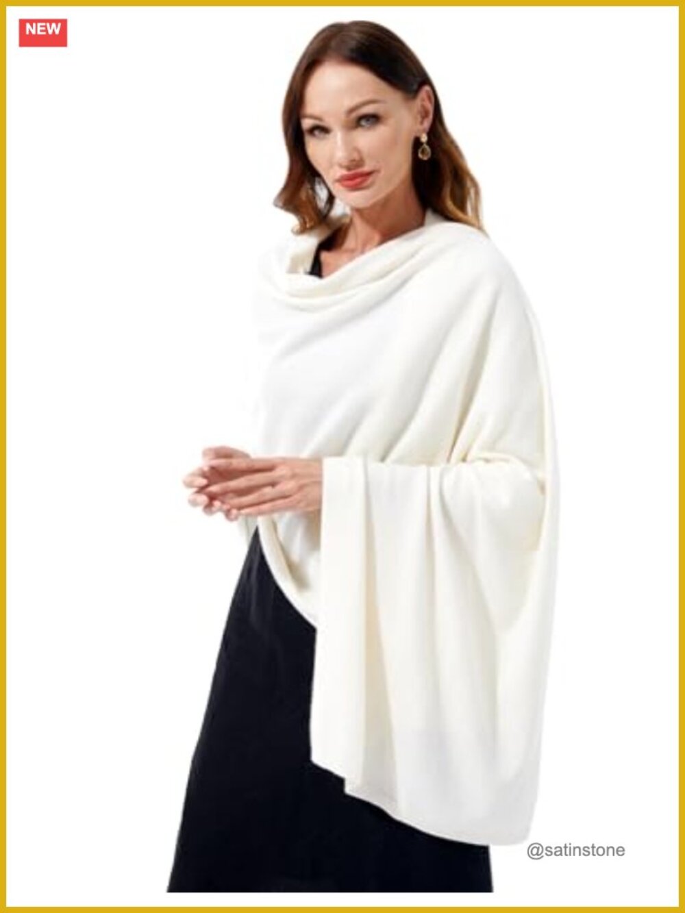 100% Cashmere Knitted Wrap Shawl Extra Large Long Scarf Stole